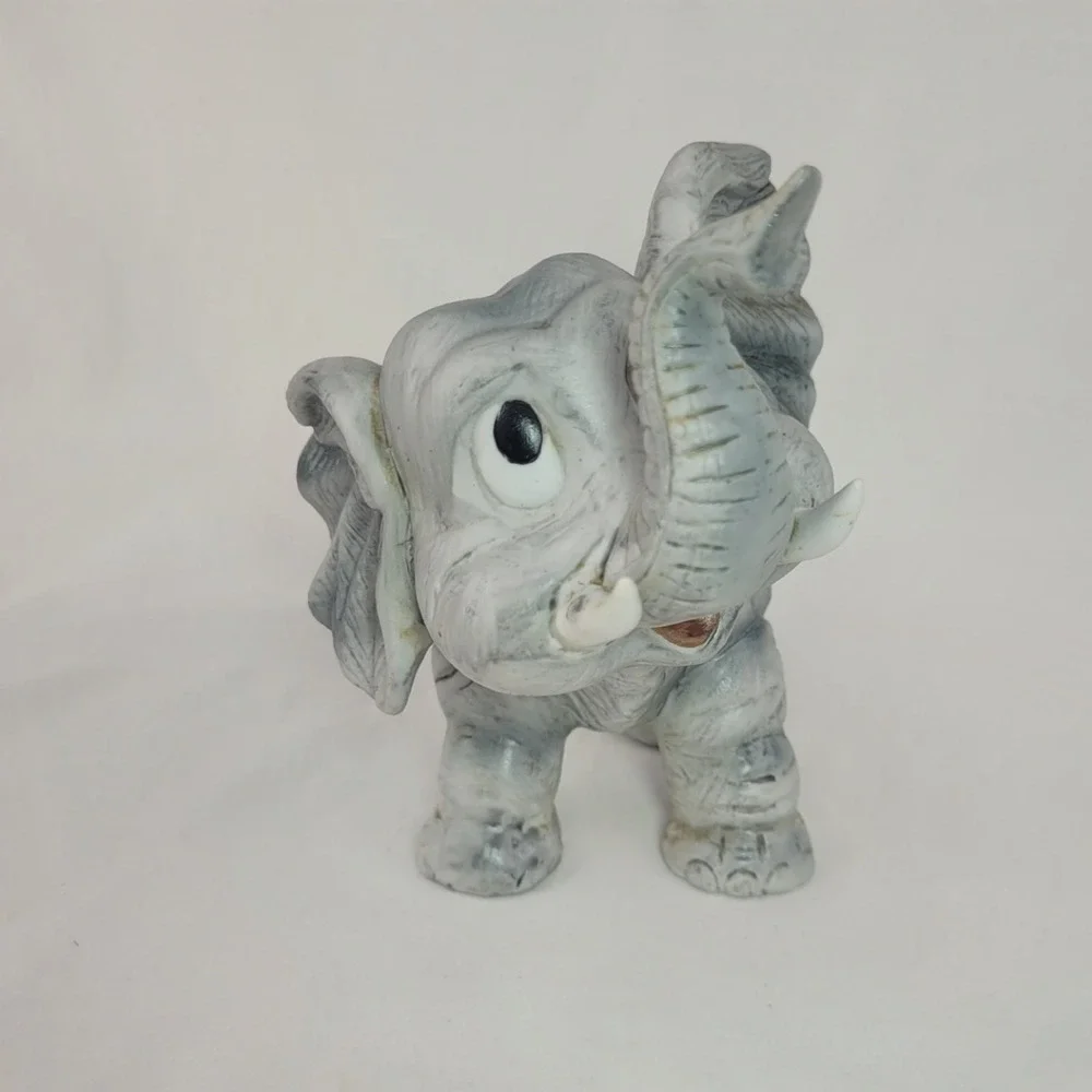 Vintage Andrea by Sadek Gray Ceramic Baby Elephant Figurine